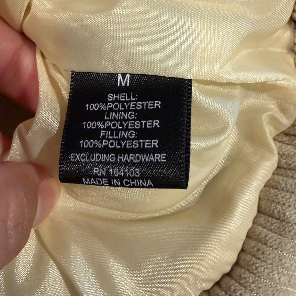 SAY WHAT Women Puffer Vest Size M Corduroy Tan Quilted Gorpcore Streetwear New - Picture 6 of 9